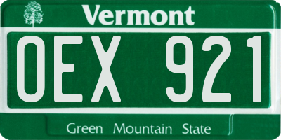 VT license plate OEX921