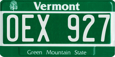VT license plate OEX927