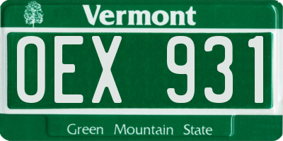 VT license plate OEX931