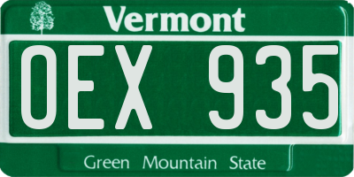 VT license plate OEX935