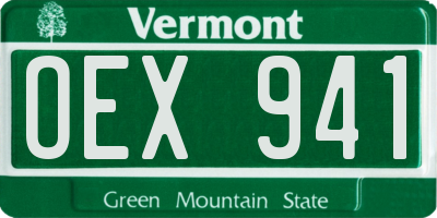 VT license plate OEX941