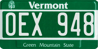 VT license plate OEX948