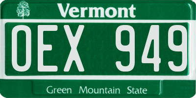 VT license plate OEX949
