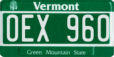 VT license plate OEX960
