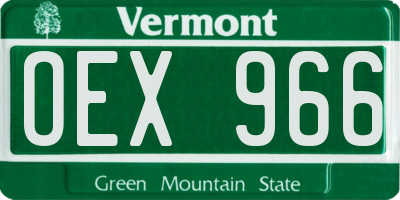 VT license plate OEX966