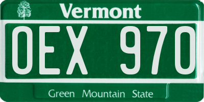 VT license plate OEX970
