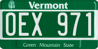 VT license plate OEX971