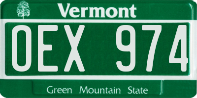 VT license plate OEX974
