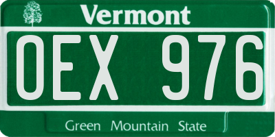VT license plate OEX976