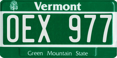 VT license plate OEX977
