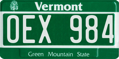 VT license plate OEX984