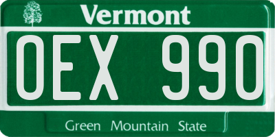 VT license plate OEX990