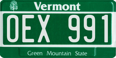 VT license plate OEX991