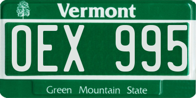 VT license plate OEX995