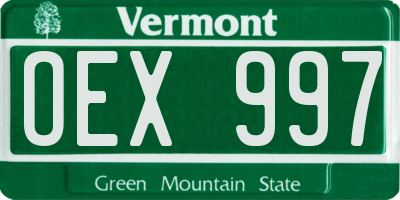 VT license plate OEX997