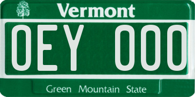 VT license plate OEY000