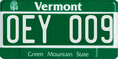 VT license plate OEY009