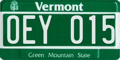 VT license plate OEY015