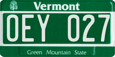 VT license plate OEY027