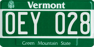 VT license plate OEY028