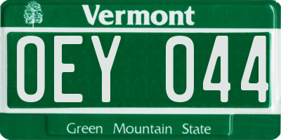 VT license plate OEY044