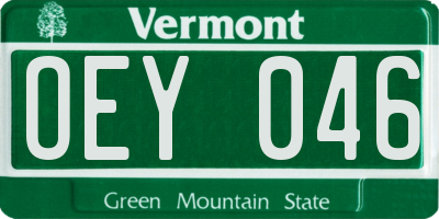 VT license plate OEY046