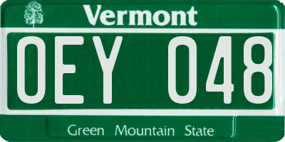 VT license plate OEY048