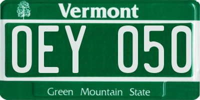 VT license plate OEY050