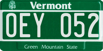 VT license plate OEY052
