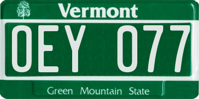 VT license plate OEY077