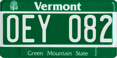VT license plate OEY082