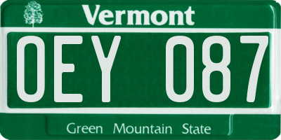 VT license plate OEY087