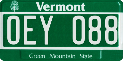 VT license plate OEY088
