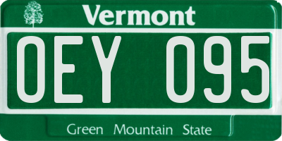 VT license plate OEY095