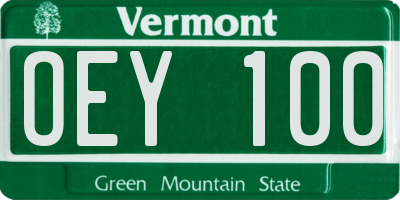 VT license plate OEY100