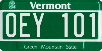 VT license plate OEY101