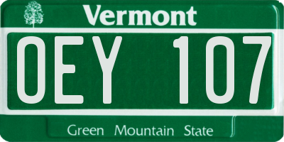 VT license plate OEY107