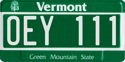 VT license plate OEY111