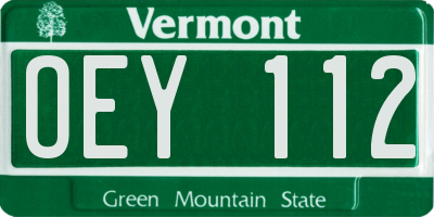 VT license plate OEY112