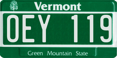 VT license plate OEY119