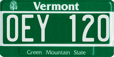 VT license plate OEY120