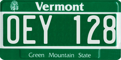 VT license plate OEY128