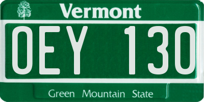 VT license plate OEY130