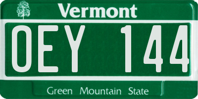 VT license plate OEY144