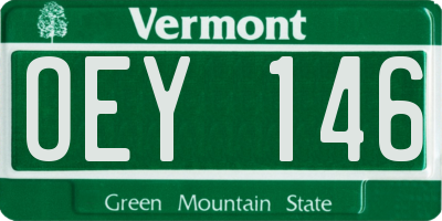 VT license plate OEY146