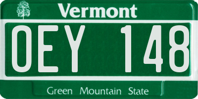 VT license plate OEY148