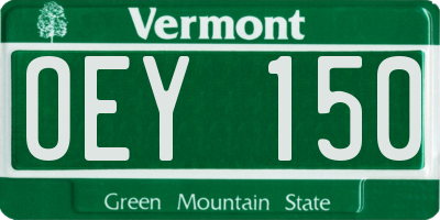 VT license plate OEY150