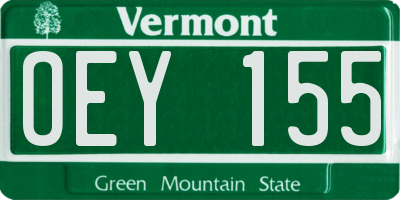 VT license plate OEY155