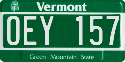 VT license plate OEY157