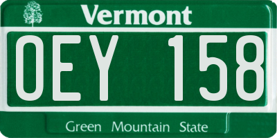 VT license plate OEY158